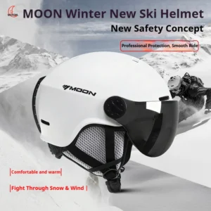 MOON-Skiing Helmet with Integrally Molded Goggles