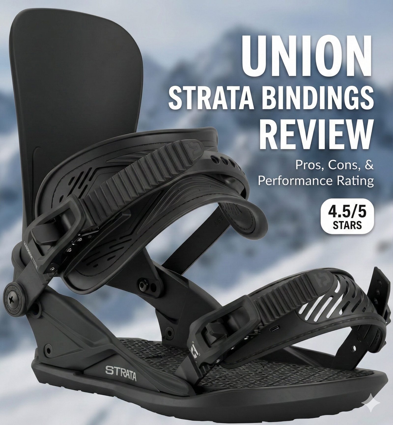 Union Strata Snowboard Bindings being used in a terrain park