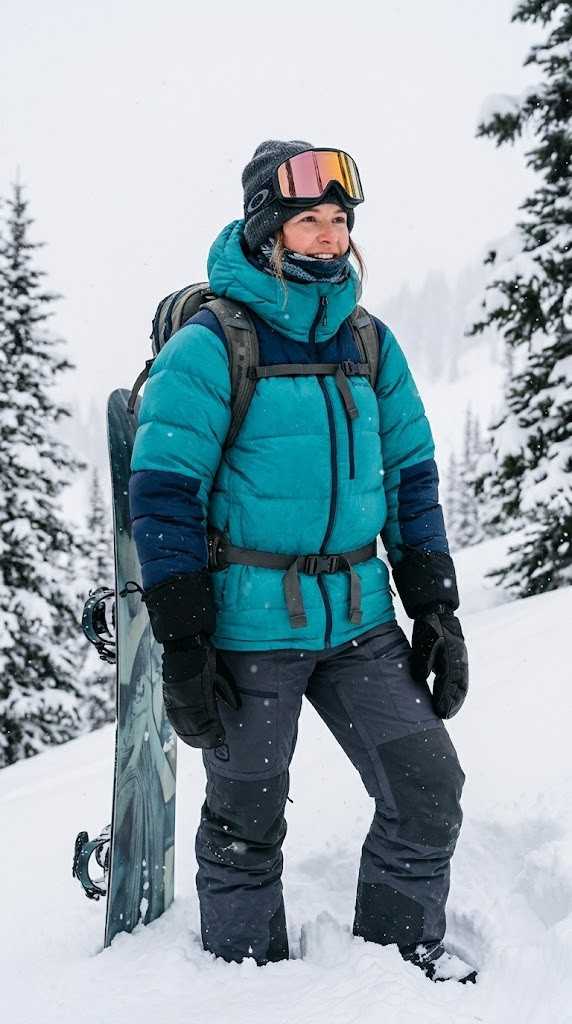 Maximum warmth cold weather snowboarding outfit