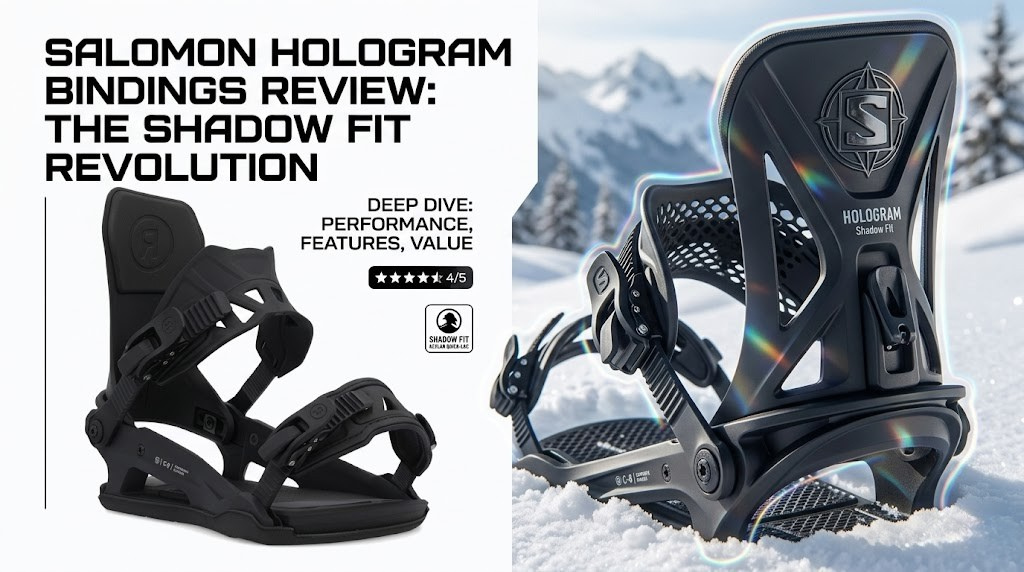 Salomon Hologram bindings detail view — baseplate and highback